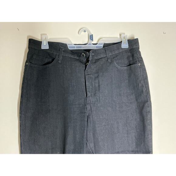 Lee Classic Fit High Rise Straight Jeans Womens 16 Black Stretch Denim - Picture 3 of 7